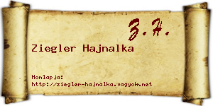 Ziegler Hajnalka névjegykártya